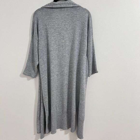 Echo Essential Open Cardigan Grey Heather Size XS / S Minimalist Long Sweater - Picture 2 of 7